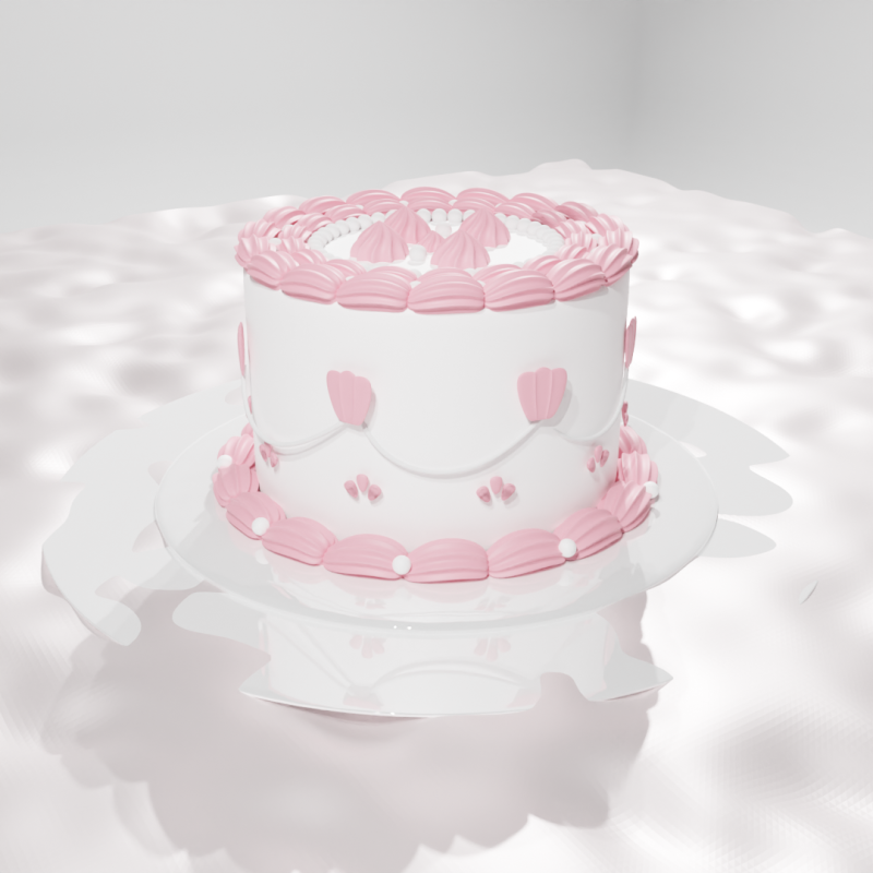 Cake birthday 3D 3D Model .c4d .max .obj .3ds .fbx .stl .blend 