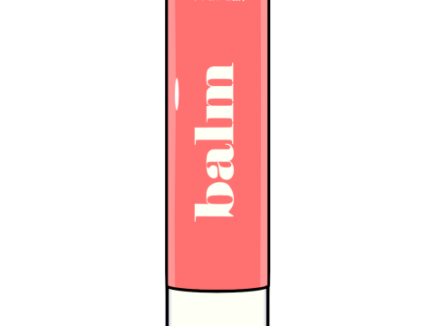 Lip balm product 2d style in 3d blender 3D Model