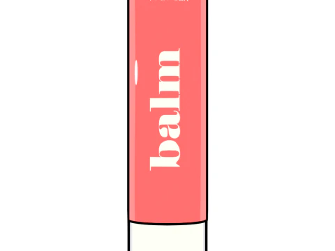 Lip balm product 2d style in 3d blender 3D Model