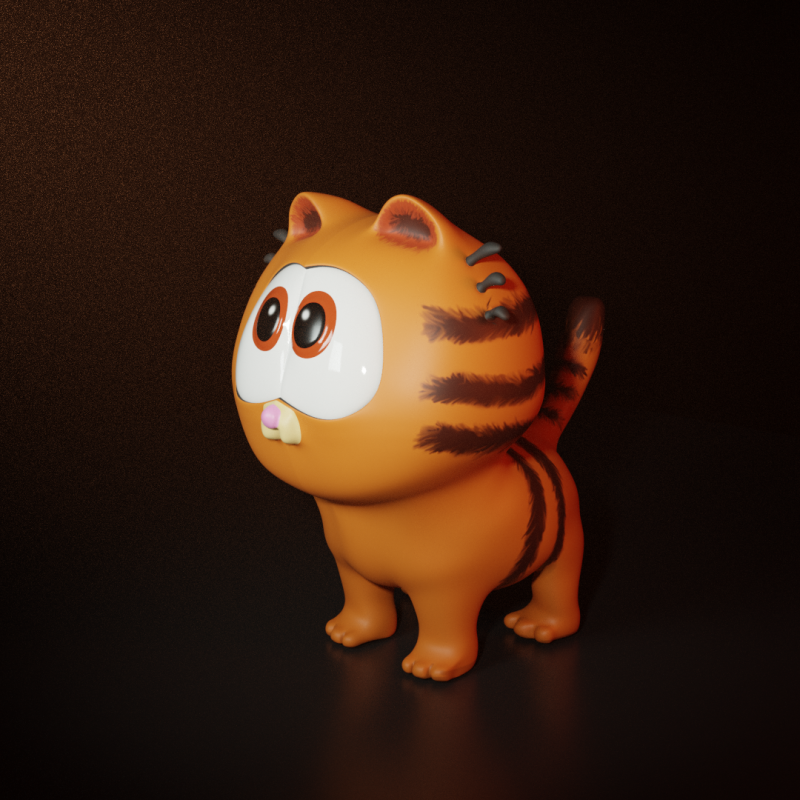 Little Garfield 3D 打印模型 .c4d .max .obj .3ds .fbx .stl .blend 