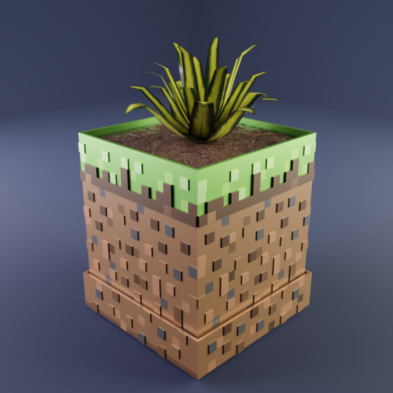 Minecraft vanilla cube pots 3D Druckmodell .c4d .max .obj .3ds .fbx .stl .blend