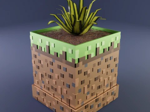 Minecraft-Vanille-W&uuml;rfelt&ouml;pfe 3D Druckmodell