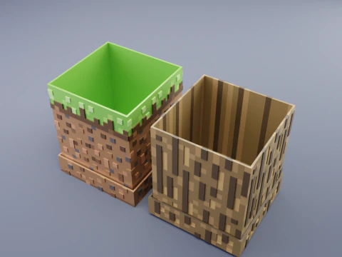 Minecraft vanilla cube pots 3D Print Model