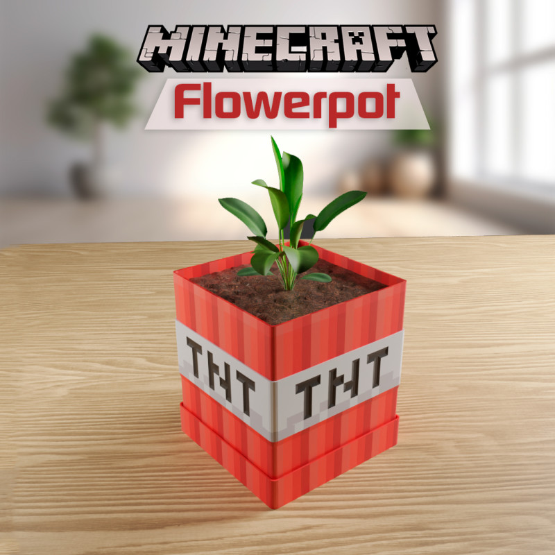Minecraft TNT Pot 3D Print Model .c4d .max .obj .3ds .fbx .stl .blend