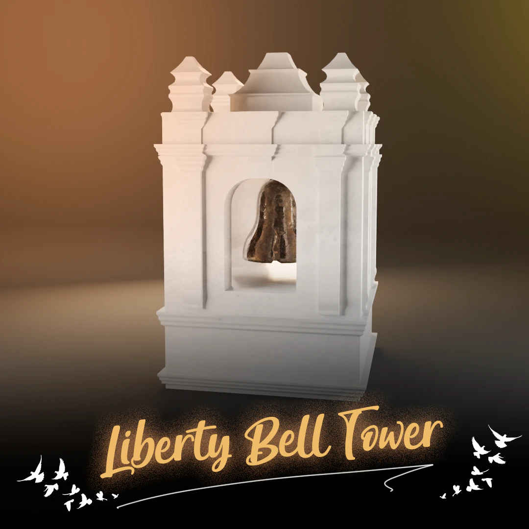 Liberty Bell Tower 3D Print Model .c4d .max .obj .3ds .fbx .stl .blend