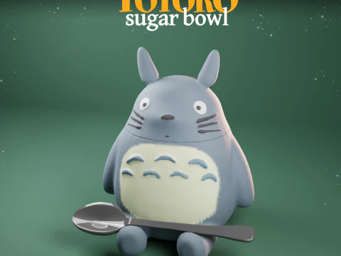 Sucrier r&eacute;cipient Totoro Modèles 3D en vedette