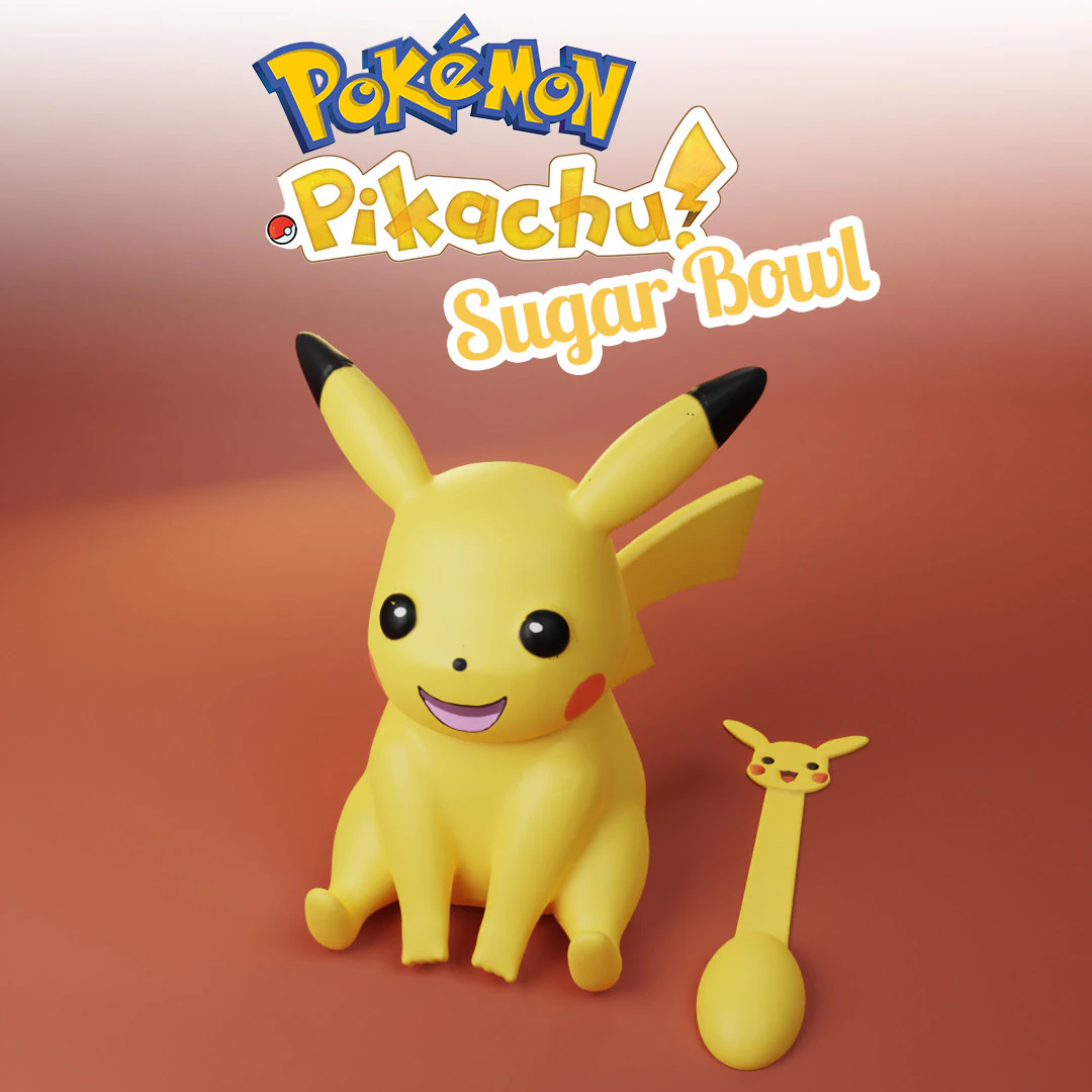 Sugar bowl Pikachu Container 3D Print Model .c4d .max .obj .3ds .fbx .stl .blend 