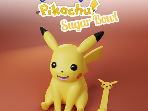 Sugar bowl Pikachu Container Modello di stampa 3D