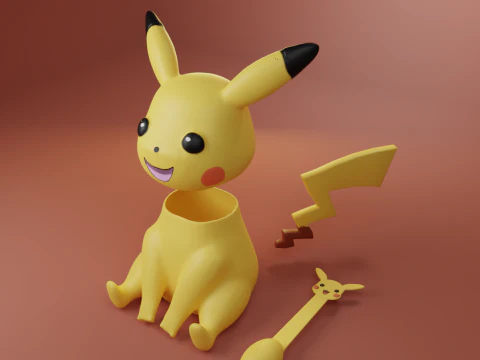Sugar bowl Pikachu Container 3D Print Model