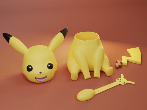 Sugar bowl Pikachu Container 3D Print Model