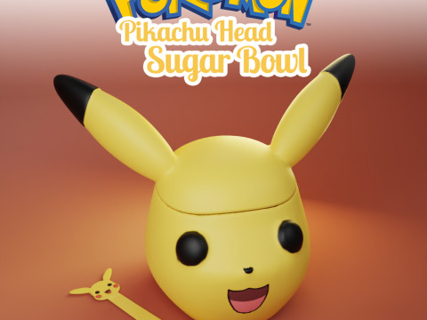 Pikachu Head Sugar Bowl - Container Modello di stampa 3D