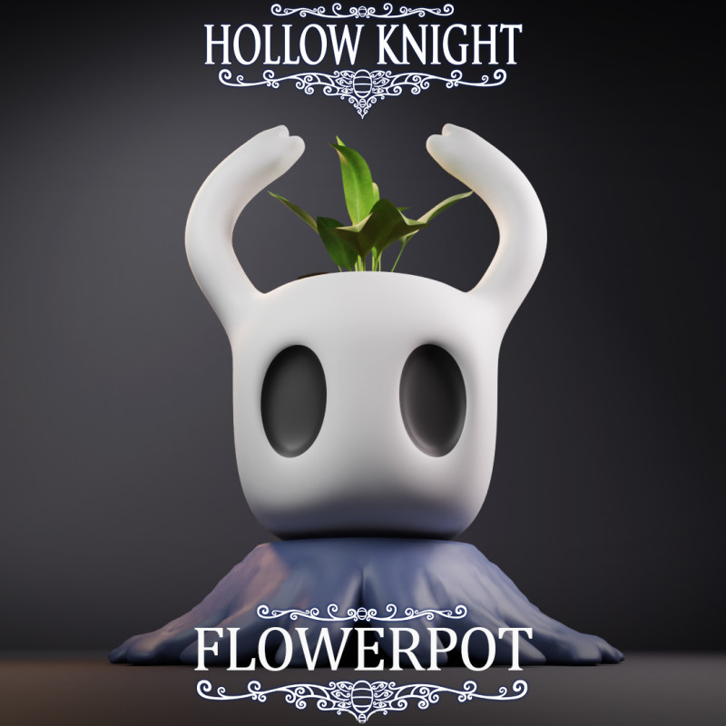 Hollow Knight Flowerpot 3D Принт Модель .c4d .max .obj .3ds .fbx .stl .blend
