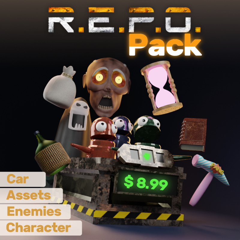 REPO Pack Character - Car - Assets - Enemies 3D प्रिंट मॉडल .c4d .max .obj .3ds .fbx .stl .blend