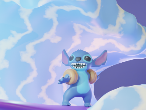 Stitch Pack Surfing - Keychains and more 3D 打印模型