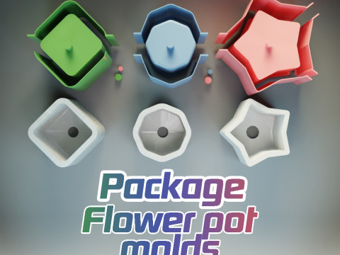 Simple flower pot mold pack Modello di stampa 3D