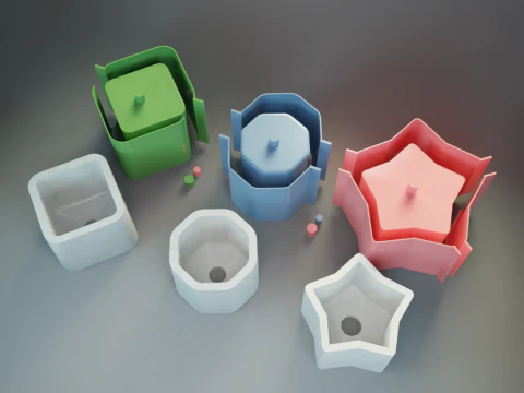 Simple flower pot mold pack 3D Print Model