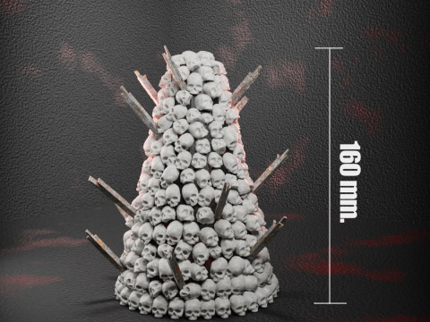Mountain of Skulls 28 Years Later Keychains 3D 打印模型