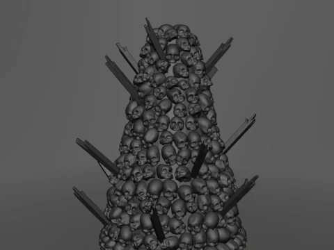 Mountain of Skulls 28 Years Later Keychains 3D Print Model