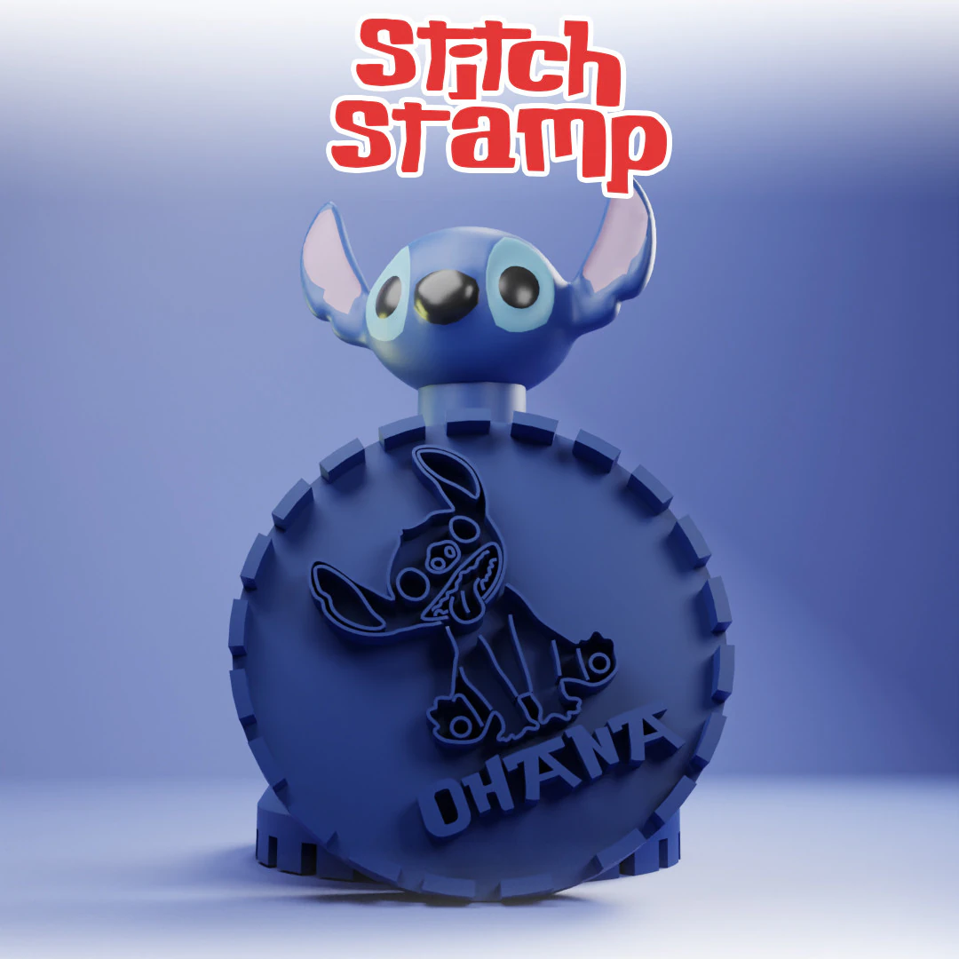 Stitch Ohana Stamp 3D Print Model .c4d .max .obj .3ds .fbx .stl .blend 