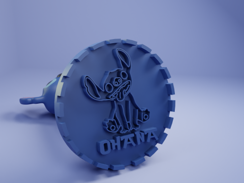 Stitch Ohana Stamp 3D Принт Модель