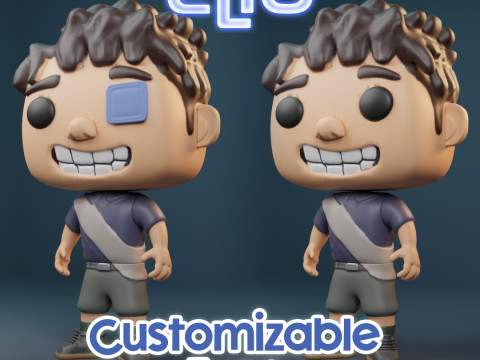 Elio Pack Character Funko Pop Style 3Dプリントモデル