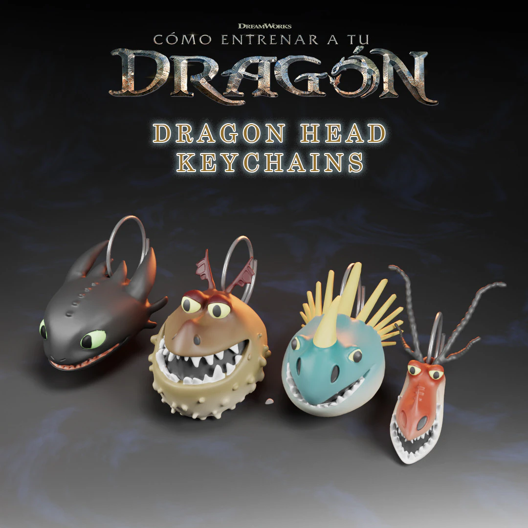 Dragon Head Keychains How to Train Your Dragon 3D Print Model .c4d .max .obj .3ds .fbx .stl .blend 