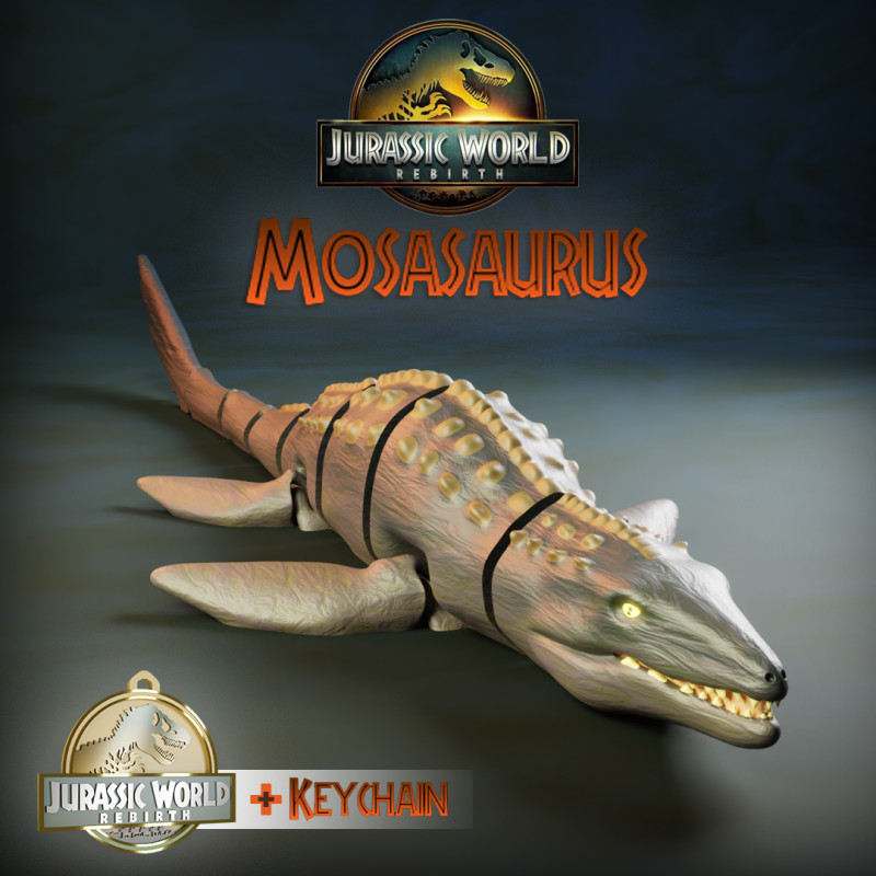 Mosasaur Flexi keychain Jurassic World 3D 프린트 모델 .c4d .max .obj .3ds .fbx .stl .blend 