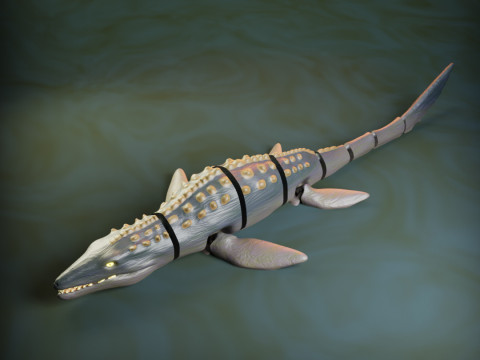 Mosasaur Flexi keychain Jurassic World 3D 프린트 모델