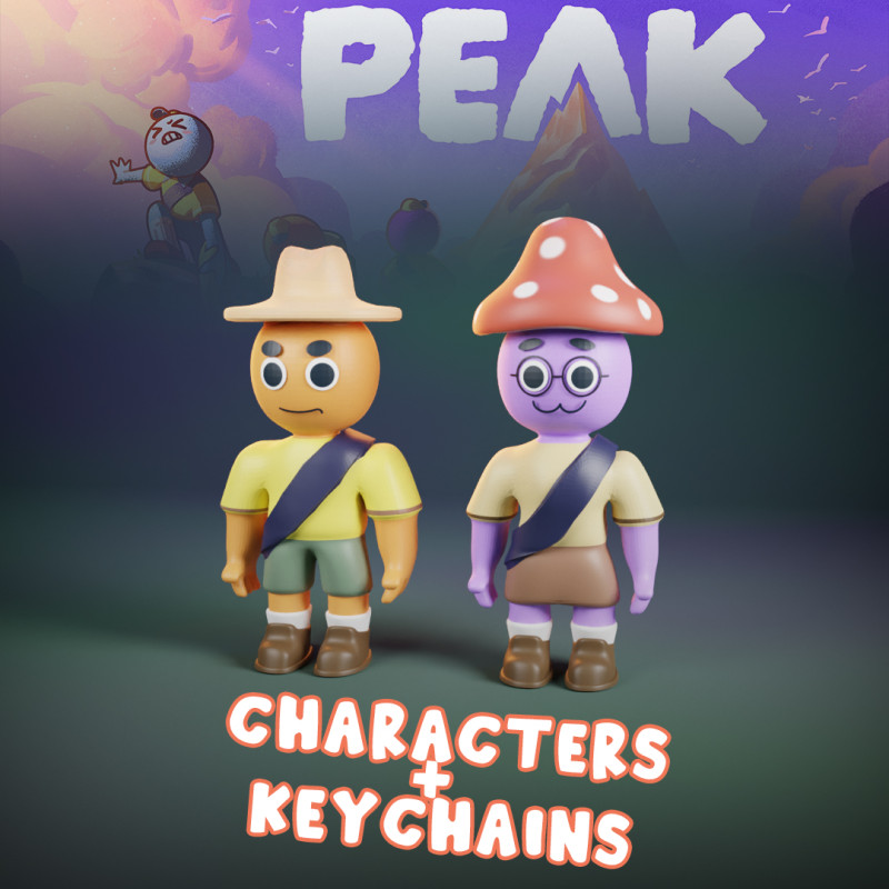 PEAK Characters Hats Keychains 3Dプリントモデル .c4d .max .obj .3ds .fbx .stl .blend