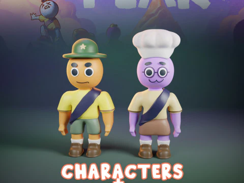 PEAK Characters Hats Keychains 3D Print Model