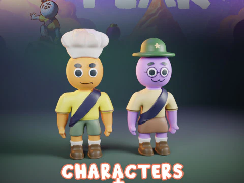 PEAK Characters Hats Keychains 3D Print Model