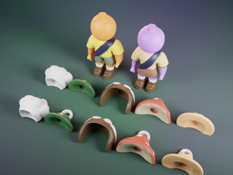 PEAK Characters Hats Keychains 3D Print Model