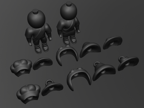 PEAK Characters Hats Keychains 3Dプリントモデル