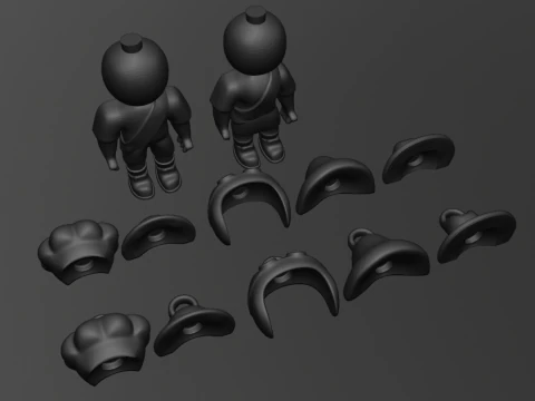PEAK Characters Hats Keychains 3D Print Model