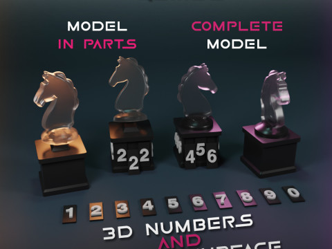 Knight Piece with Customizable Numbers Squid Game S3 Modello di stampa 3D