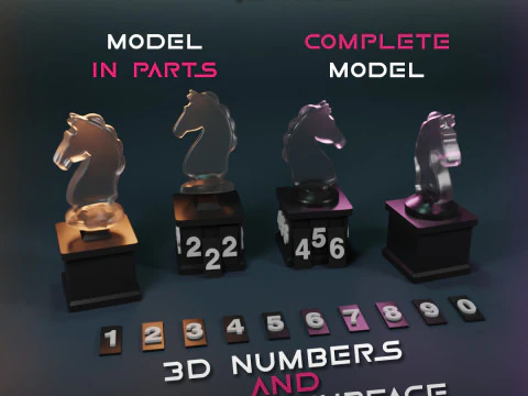 数字をカスタマイズできるナイトピース イカゲーム S3 3Dプリントモデル