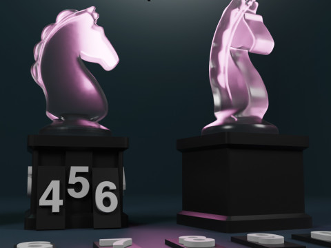 Knight Piece with Customizable Numbers Squid Game S3 3D Принт Модель