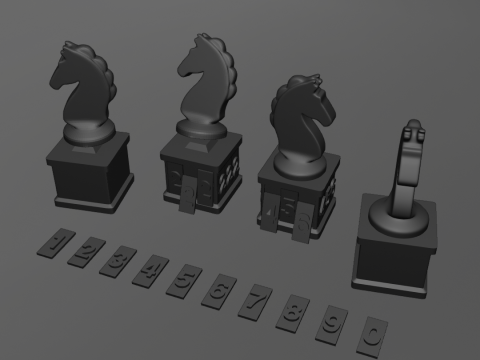 Knight Piece with Customizable Numbers Squid Game S3 3D Принт Модель