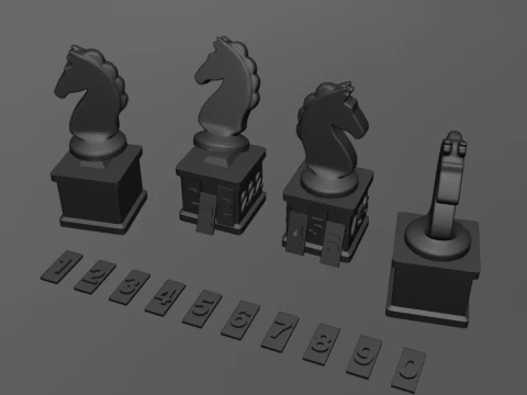 Knight Piece with Customizable Numbers Squid Game S3 3D Print Model