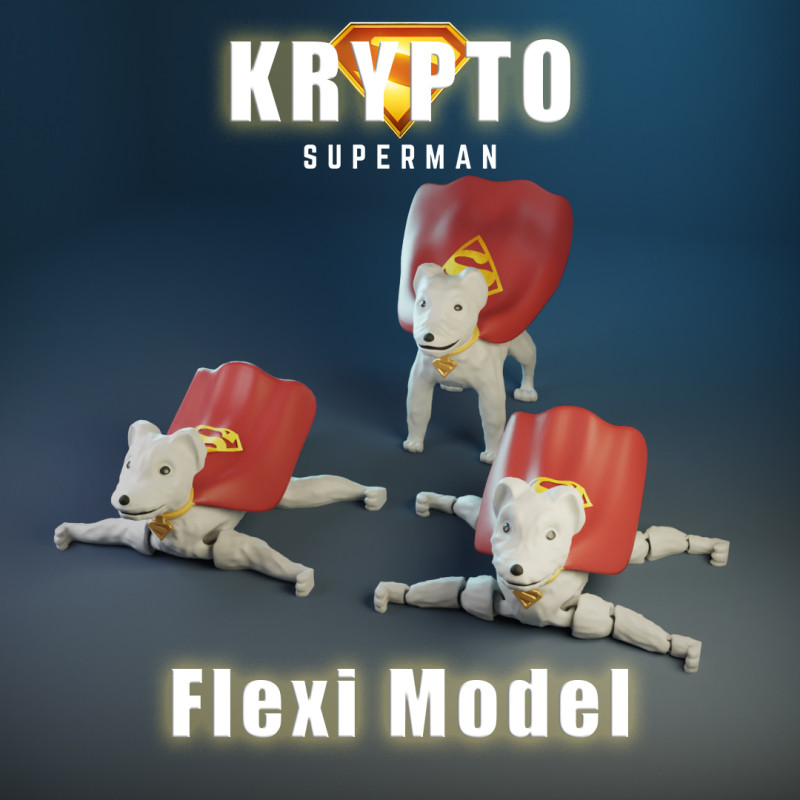 KRYPTO - Super Dog Flexi Fanart DC 3D Print Model .c4d .max .obj .3ds .fbx .stl .blend 