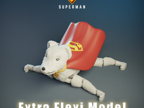 KRYPTO - Super Dog Flexi Fanart DC 3D Print Model