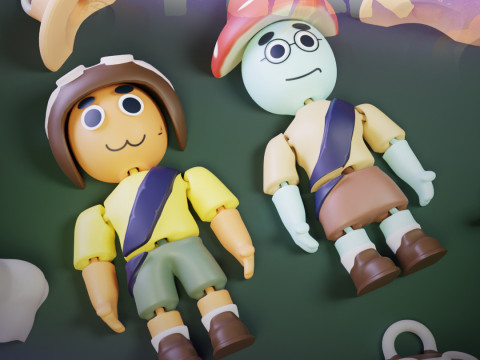 Peak Flexi Characters Hat Pack Keychain 3D 프린트 모델