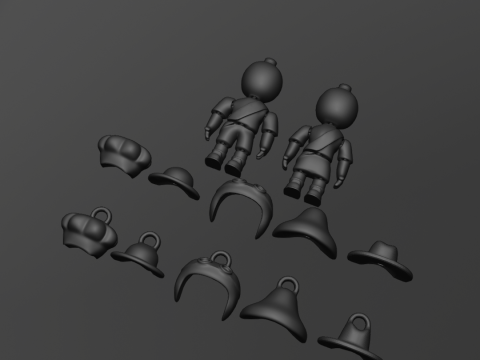Peak Flexi Characters Hat Pack Keychain 3D 프린트 모델