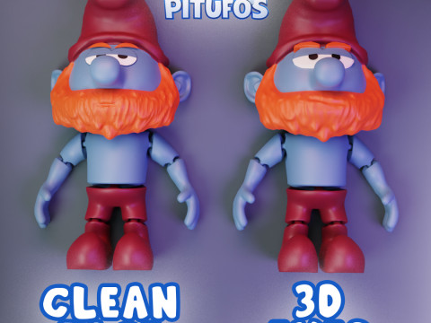 Smurfs KEN - Uncle Flexi Smurf Papa Smurfs brother 3D Print Model