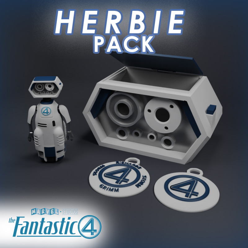 Herbie Pack Fantastic Four Figure Vessel Head Keychains 3D Принт Модель .c4d .max .obj .3ds .fbx .stl .blend