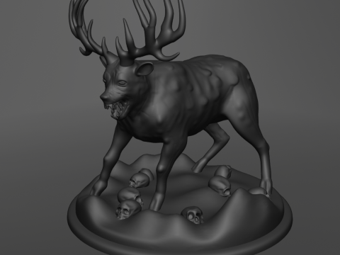 Bambi Reckoning Terrifying Sculpture Fan Art Modèles 3D en vedette