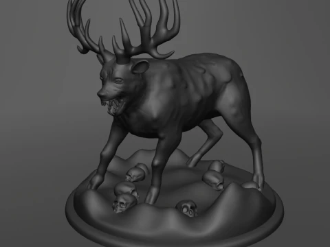 Bambi Reckoning Terrifying Sculpture Fan Art 3D Print Model