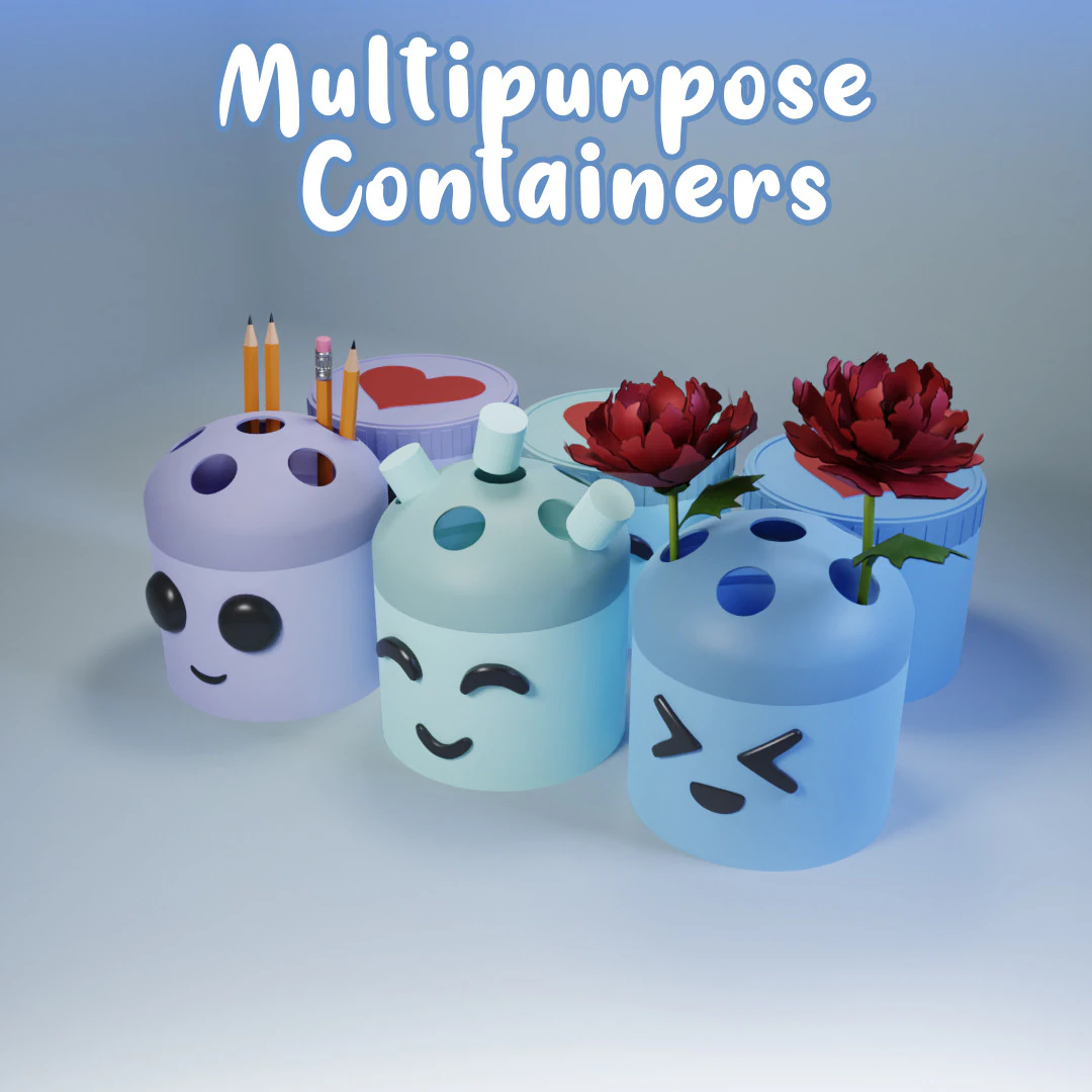 Multipurpose container Pencil holder Rose Holder Jars 3D Print Model .c4d .max .obj .3ds .fbx .stl .blend 