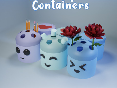 Multipurpose container Pencil holder Rose Holder Jars 3Dプリントモデル