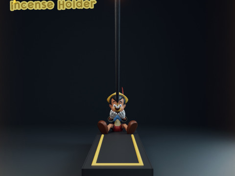 Pinocchio Smoking a Cigar Incense Holder Modello di stampa 3D
